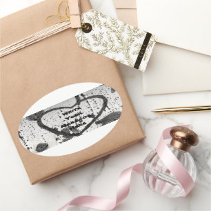 Spare An Aspen Tree Bark Photograph Custom Oval Sticker