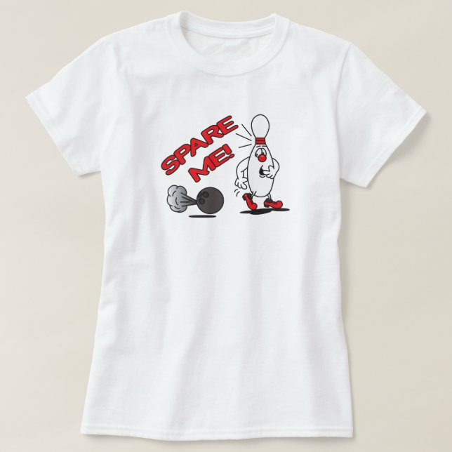 Spare Me Bowling Pin | Humour T-Shirt (Design Front)