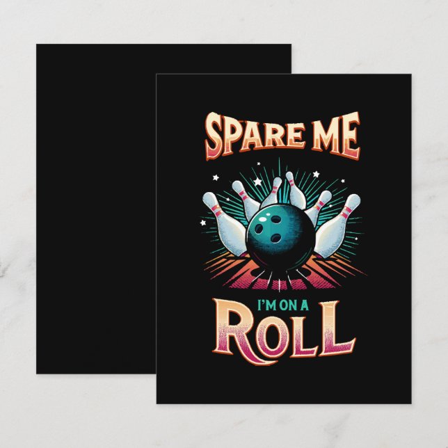 Spare Me Im on a Roll - Bowling RSVP Card (Front/Back)