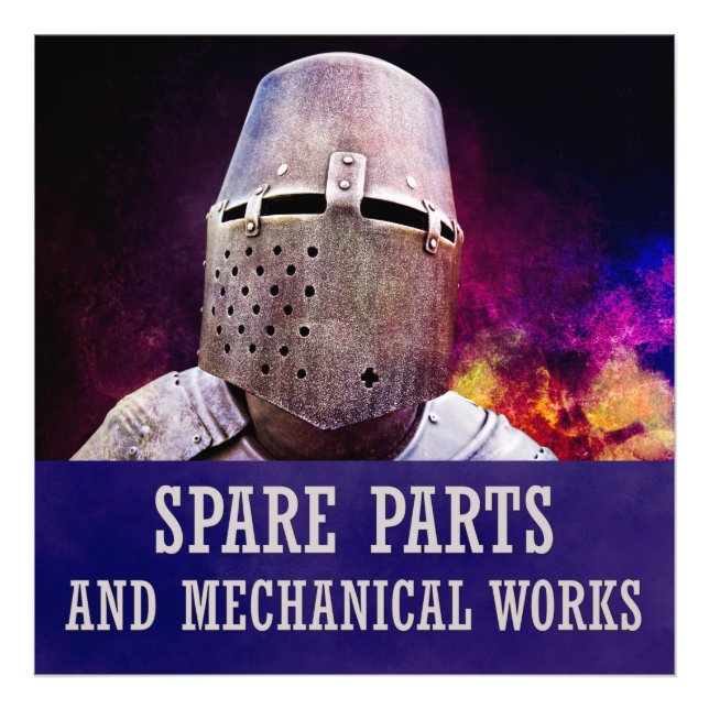 Spare parts and mechanical works photo print (Front)