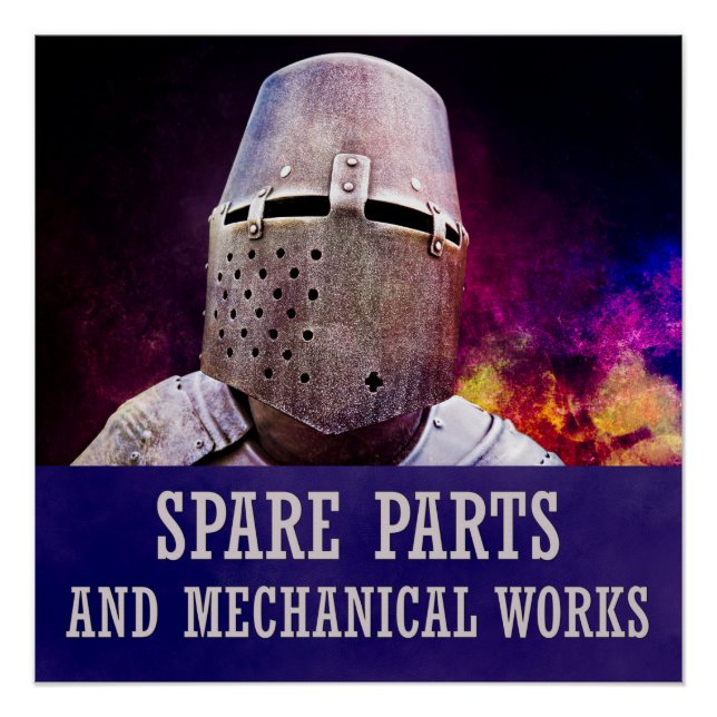 Spare parts and mechanical works poster (Front)