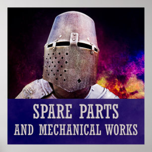 Spare parts and mechanical works poster