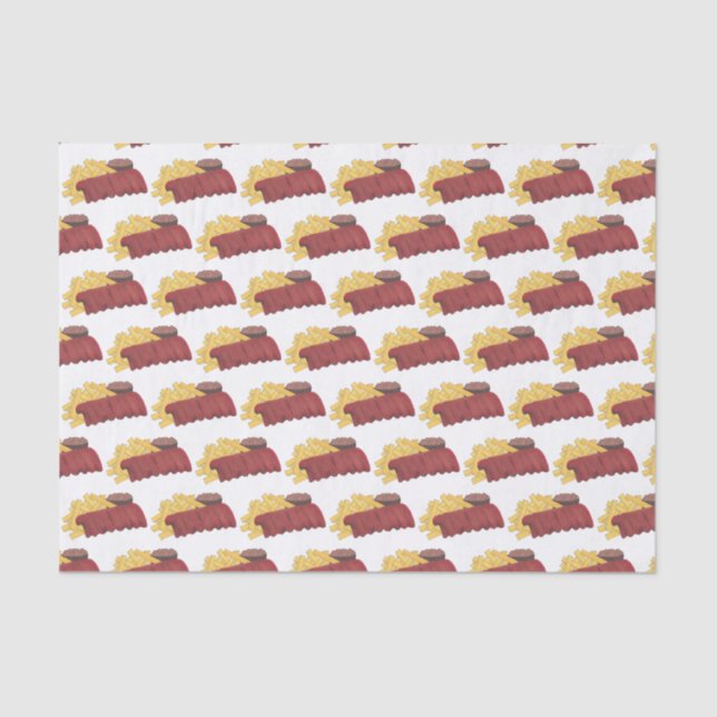 Spare Ribs BBQ Barbecue Barbeque Rib Cookoff Tissue Paper (Front)