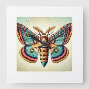 Sparganothis Moth 060724IREF120 - Watercolor Square Wall Clock
