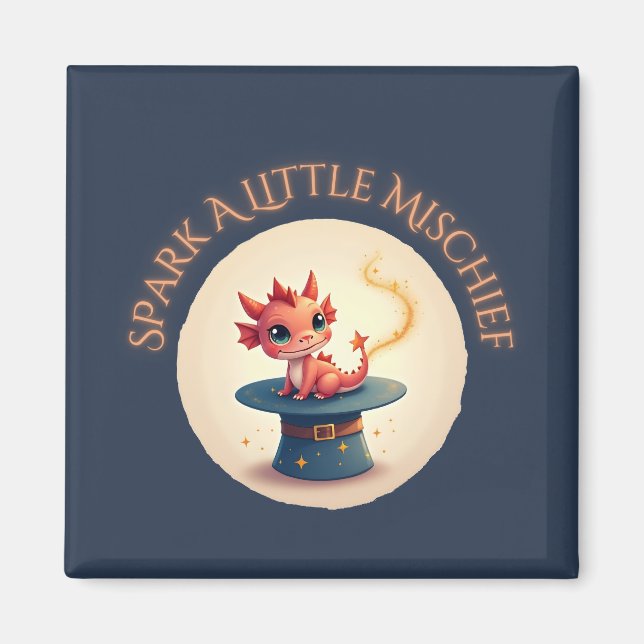 Spark a Little Mischief – Magical Dragon Magnet (Front)