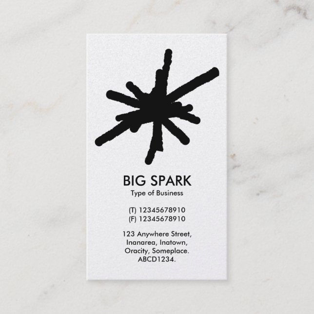Spark - Black on White (Platinum) Business Card (Front)
