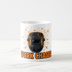 Spark Chaser — Welding Helmet with Sparks for Weld Coffee Mug