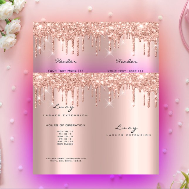 Spark Glitter Makeup Eye Lash Prices Leaflet Rose Flyer (Spark Glitter Makeup Eye Lash Prices Leaflet Rose Flyer)