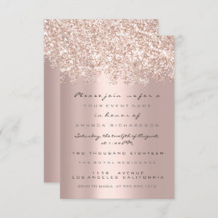 Spark Glitter Sand Rose Gold  Bridal Sweet 16th Invitation