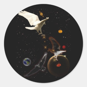 "Spark of Creation" White Raven Gifts Classic Round Sticker