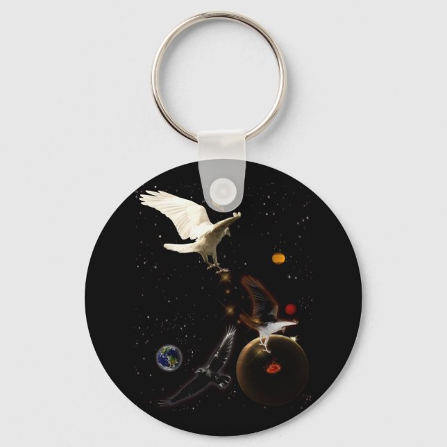 "Spark of Creation" White Raven Gifts Key Ring (Front)
