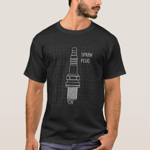 Spark Plug Blueprint Fun engine and mechanics desi T-Shirt