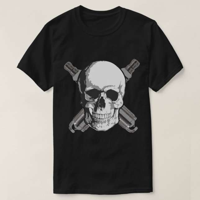 Spark Plug Skull T-Shirt (Design Front)