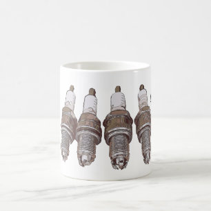Spark plugs of the engine coffee mug