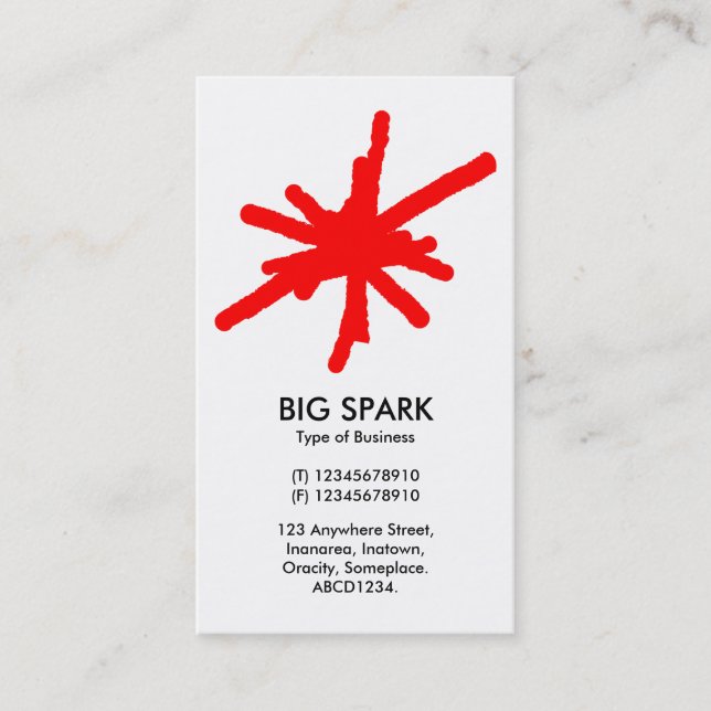 Spark - Red on White Business Card (Front)