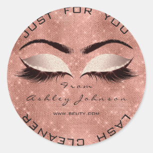 Spark Rose Glitter Blush Lashes Makeup Cleaner Classic Round Sticker
