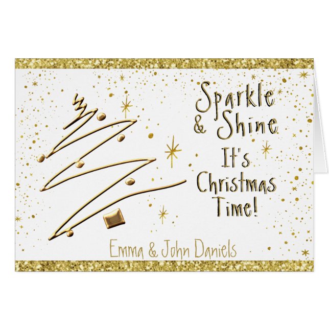 Sparkel & Shine - Name - Christmas Card (Front Horizontal)