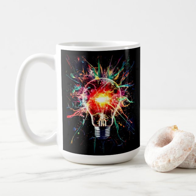 Sparking Bulb Coffee Mug (With Donut)