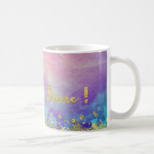 Sparkle and Shine Gold Sparkle Watercolour Mug