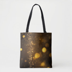 Sparkle and Shine Golden Glitter Tote Bag
