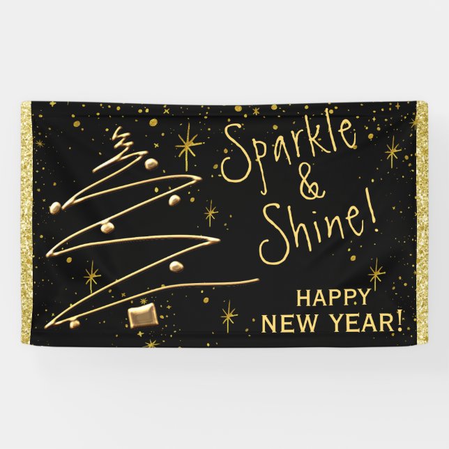 Sparkle and Shine, Happy New Year Hanging Banner (Horizontal)