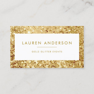 Sparkle and Shine Large Gold Glitter Beauty Salon Business Card