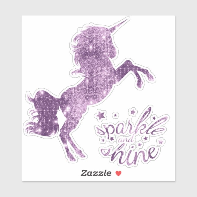 Sparkle and Shine Unicorn - Purple (Sheet)