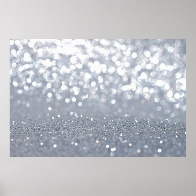 Sparkle and shiny of silver glitter abstract poster (Front)