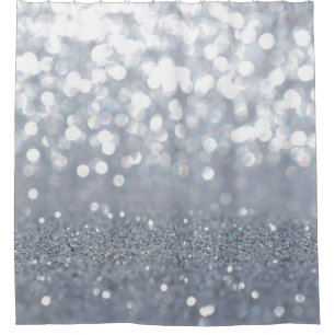 Sparkle and shiny of silver glitter abstract shower curtain