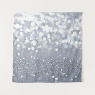 Sparkle and shiny of silver glitter abstract tapestry