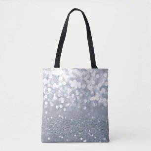 Sparkle and shiny of silver glitter abstract tote bag