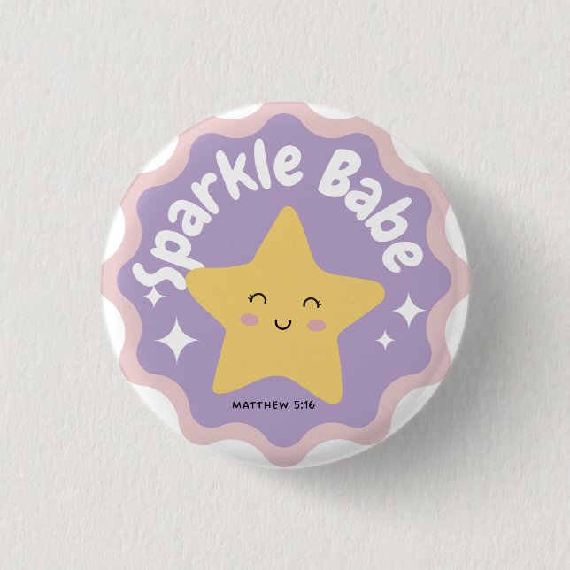 Sparkle babe 3 cm round badge (Front)