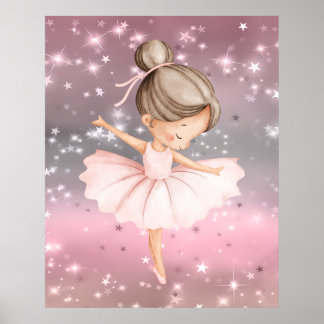 Sparkle Ballerina Dancer Canvas Poster