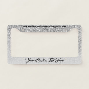 Sparkle Bling Silver girly car Licence Plate Frame