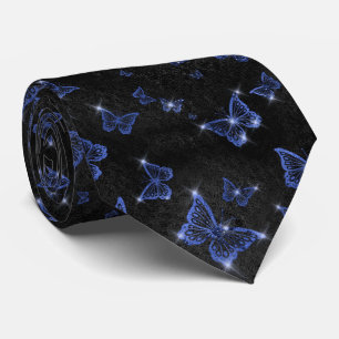 Sparkle Blue Glam Butterflies  Tie
