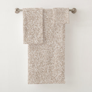 Sparkle Blush Cream Glitz Glitter     Bath Towel Set