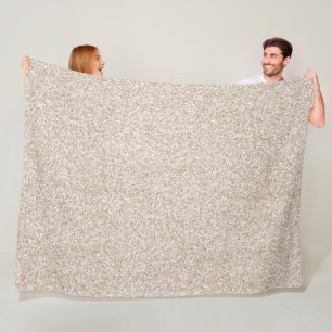 Sparkle Blush Cream Glitz Glitter Fleece Blanket