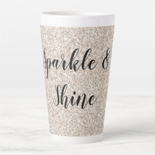 Sparkle Blush Cream Glitz Glitter         Latte Mug