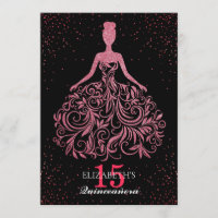 Sparkle Burgundy Black Glitter Dress Quinceañera