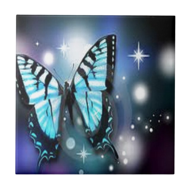 sparkle-butterfly ceramic tile (Front)