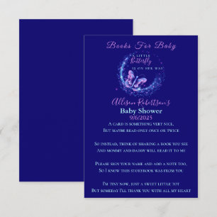 Sparkle Butterfly Girl Baby Shower Books For Baby Enclosure Card