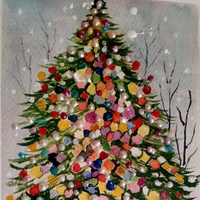 Sparkle Christmas tree -    Classic Round Sticker (Creator Uploaded)