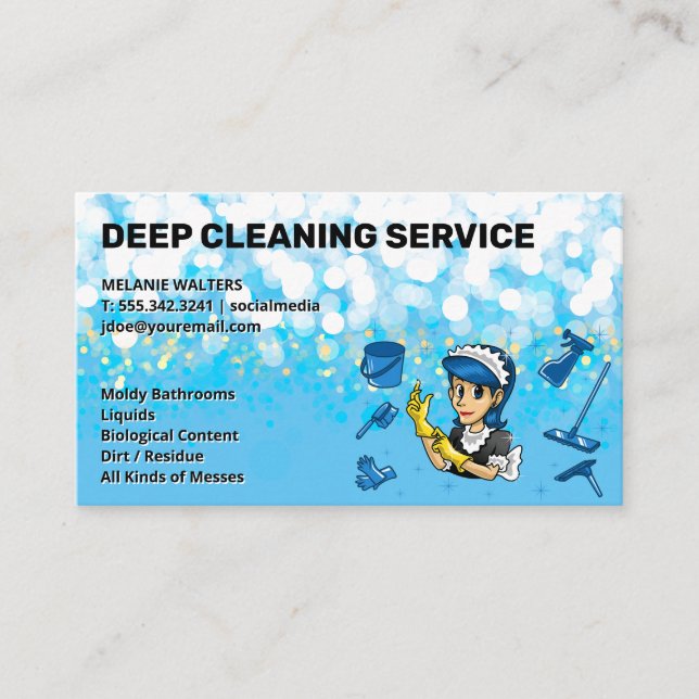 Sparkle Cleaning Services | Maid Business Card (Front)
