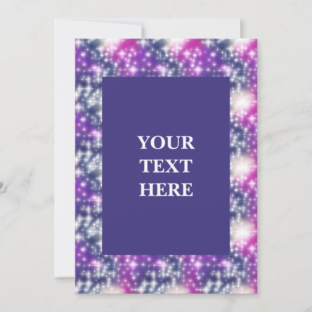 Sparkle Cosmic Purple Abstract Invitation (Front)