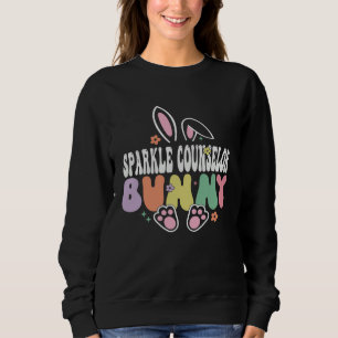 Sparkle Counselor Bunny Easter Day Groovy Family M Sweatshirt