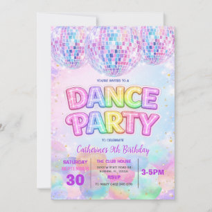 Sparkle Dance Disco Ball Birthday Party Invitation