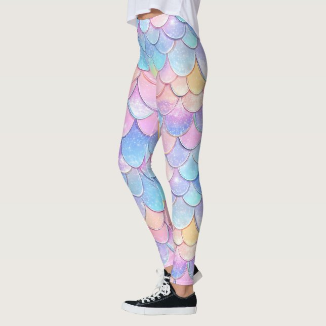 Sparkle Delicate Pastel Scales Leggings (Left)