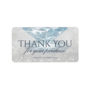 Sparkle Diamond Jewelry Designer Thank You Sticker