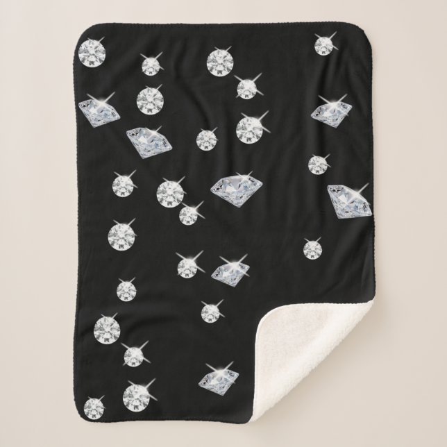 Sparkle Diamonds Sherpa Blanket (Front)