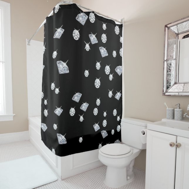 Sparkle Diamonds Shower Curtain (In Situ)